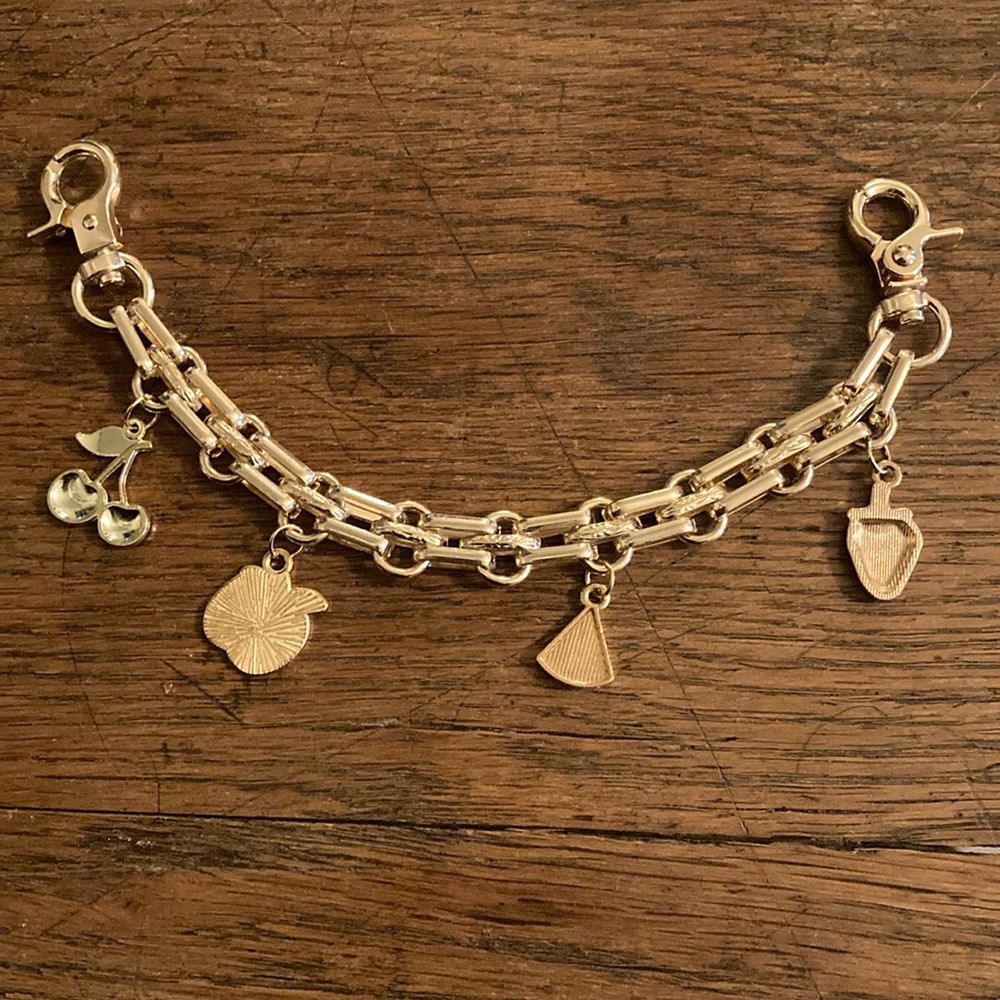 Purse/Bag Chain (Small) w/Strawberry, Watermelon, Apple & Charms NWOT 🍓🍉🍎🍒 - Picture 5 of 5